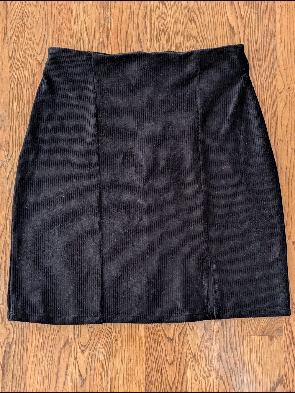 Blue Blush Black High Rise Textured Mini Skirt
